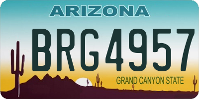AZ license plate BRG4957