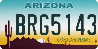 AZ license plate BRG5143