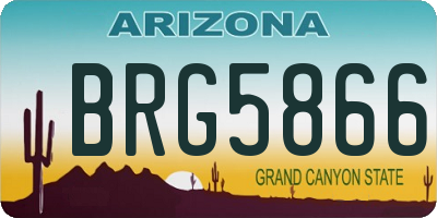 AZ license plate BRG5866