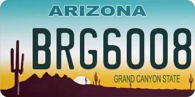 AZ license plate BRG6008