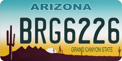 AZ license plate BRG6226