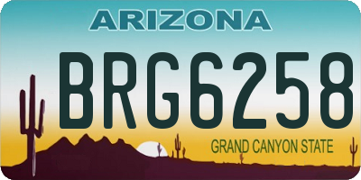 AZ license plate BRG6258