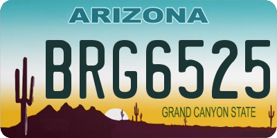 AZ license plate BRG6525