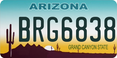 AZ license plate BRG6838