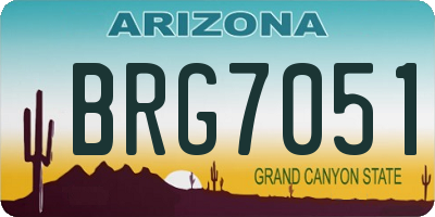 AZ license plate BRG7051