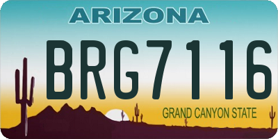 AZ license plate BRG7116