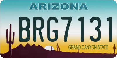 AZ license plate BRG7131