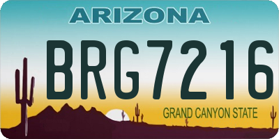 AZ license plate BRG7216