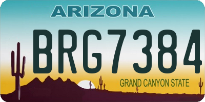 AZ license plate BRG7384
