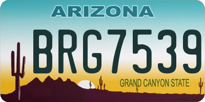AZ license plate BRG7539