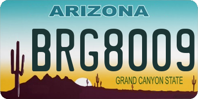 AZ license plate BRG8009