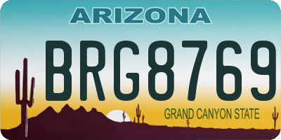 AZ license plate BRG8769