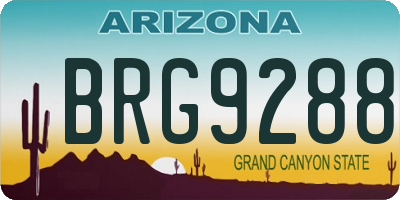 AZ license plate BRG9288