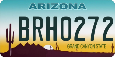 AZ license plate BRH0272