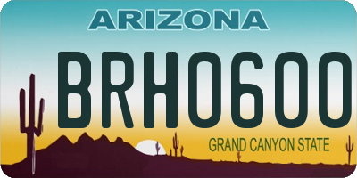 AZ license plate BRH0600