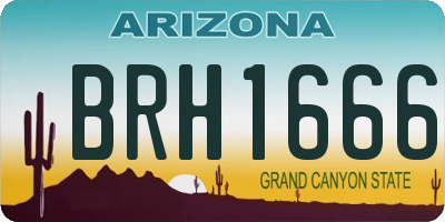 AZ license plate BRH1666