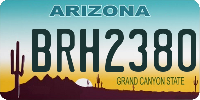AZ license plate BRH2380