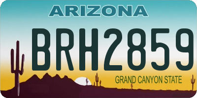 AZ license plate BRH2859