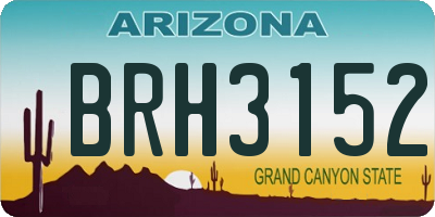 AZ license plate BRH3152