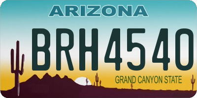 AZ license plate BRH4540