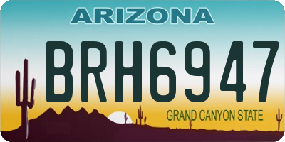AZ license plate BRH6947