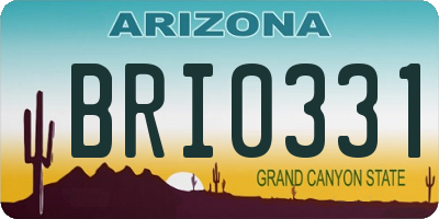 AZ license plate BRI0331