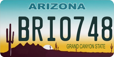 AZ license plate BRI0748
