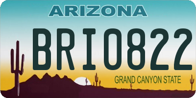 AZ license plate BRI0822