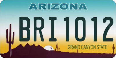AZ license plate BRI1012