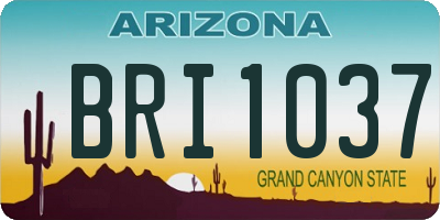 AZ license plate BRI1037