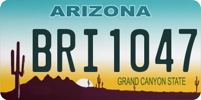 AZ license plate BRI1047