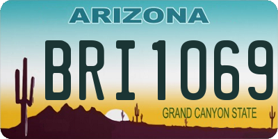 AZ license plate BRI1069