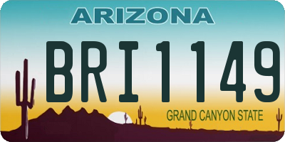 AZ license plate BRI1149