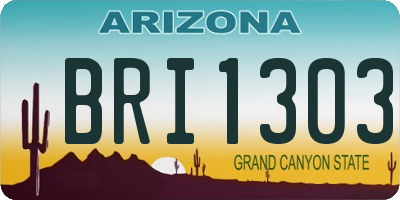 AZ license plate BRI1303