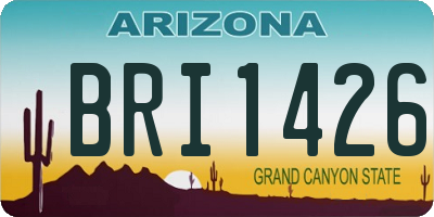 AZ license plate BRI1426