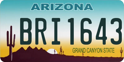 AZ license plate BRI1643