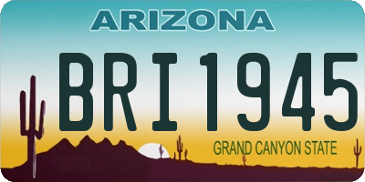 AZ license plate BRI1945