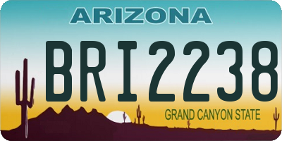 AZ license plate BRI2238
