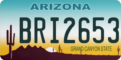 AZ license plate BRI2653