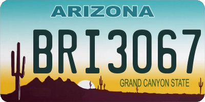 AZ license plate BRI3067