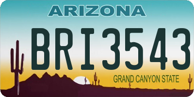 AZ license plate BRI3543