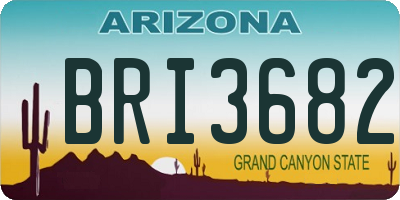 AZ license plate BRI3682
