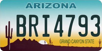 AZ license plate BRI4793