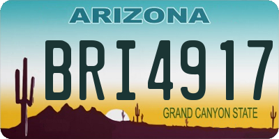 AZ license plate BRI4917