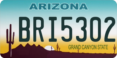 AZ license plate BRI5302