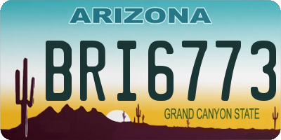 AZ license plate BRI6773