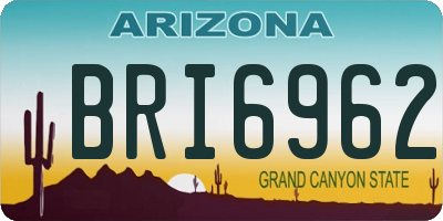 AZ license plate BRI6962