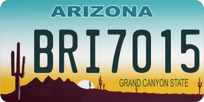 AZ license plate BRI7015