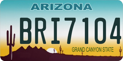 AZ license plate BRI7104