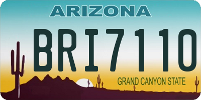 AZ license plate BRI7110